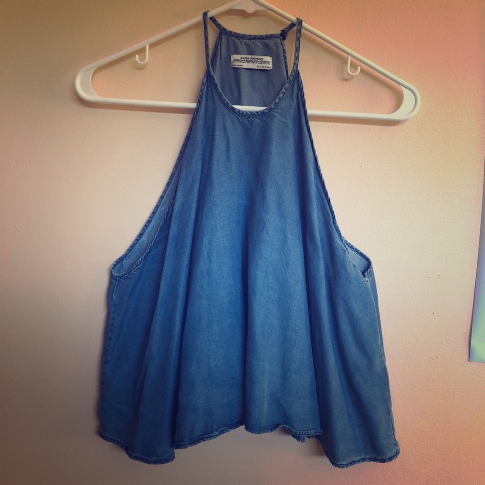 Zara Denim Tank S